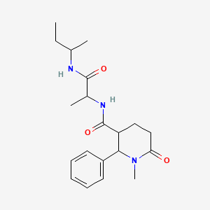 molecular formula C20H29N3O3 B7175639 N-[1-(butan-2-ylamino)-1-oxopropan-2-yl]-1-methyl-6-oxo-2-phenylpiperidine-3-carboxamide 