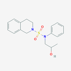 molecular formula C18H22N2O3S B7175662 N-(2-hydroxypropyl)-N-phenyl-3,4-dihydro-1H-isoquinoline-2-sulfonamide 