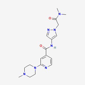 molecular formula C18H25N7O2 B7175678 N-[1-[2-(dimethylamino)-2-oxoethyl]pyrazol-4-yl]-2-(4-methylpiperazin-1-yl)pyridine-4-carboxamide 