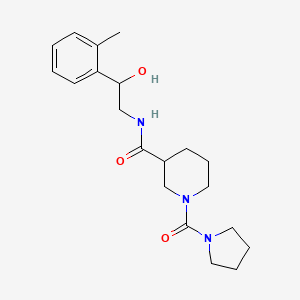 molecular formula C20H29N3O3 B7175776 N-[2-hydroxy-2-(2-methylphenyl)ethyl]-1-(pyrrolidine-1-carbonyl)piperidine-3-carboxamide 