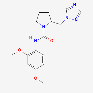 molecular formula C16H21N5O3 B7175789 N-(2,4-dimethoxyphenyl)-2-(1,2,4-triazol-1-ylmethyl)pyrrolidine-1-carboxamide 