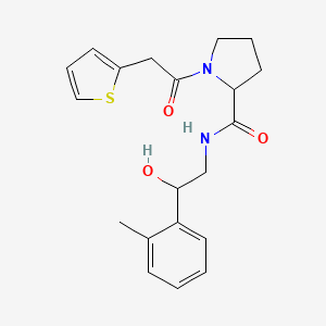molecular formula C20H24N2O3S B7175808 N-[2-hydroxy-2-(2-methylphenyl)ethyl]-1-(2-thiophen-2-ylacetyl)pyrrolidine-2-carboxamide 