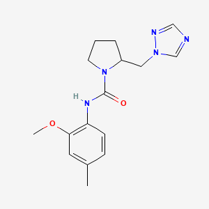 molecular formula C16H21N5O2 B7175846 N-(2-methoxy-4-methylphenyl)-2-(1,2,4-triazol-1-ylmethyl)pyrrolidine-1-carboxamide 