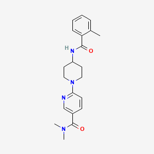 molecular formula C21H26N4O2 B7175848 N,N-dimethyl-6-[4-[(2-methylbenzoyl)amino]piperidin-1-yl]pyridine-3-carboxamide 