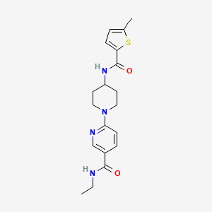 molecular formula C19H24N4O2S B7175883 N-ethyl-6-[4-[(5-methylthiophene-2-carbonyl)amino]piperidin-1-yl]pyridine-3-carboxamide 