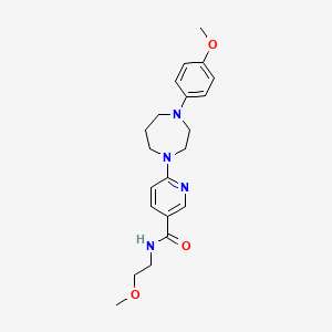 molecular formula C21H28N4O3 B7175903 N-(2-methoxyethyl)-6-[4-(4-methoxyphenyl)-1,4-diazepan-1-yl]pyridine-3-carboxamide 