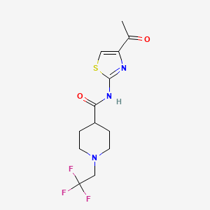 molecular formula C13H16F3N3O2S B7175907 N-(4-acetyl-1,3-thiazol-2-yl)-1-(2,2,2-trifluoroethyl)piperidine-4-carboxamide 