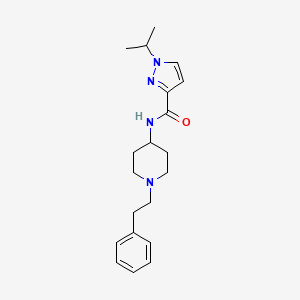 molecular formula C20H28N4O B7176114 N-[1-(2-phenylethyl)piperidin-4-yl]-1-propan-2-ylpyrazole-3-carboxamide 