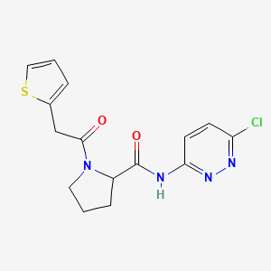 molecular formula C15H15ClN4O2S B7176132 N-(6-chloropyridazin-3-yl)-1-(2-thiophen-2-ylacetyl)pyrrolidine-2-carboxamide 
