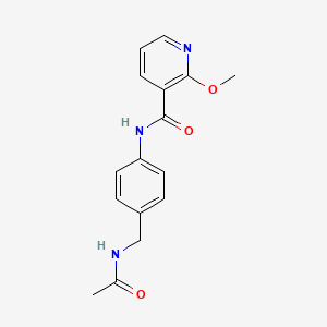 molecular formula C16H17N3O3 B7176166 N-[4-(acetamidomethyl)phenyl]-2-methoxypyridine-3-carboxamide 