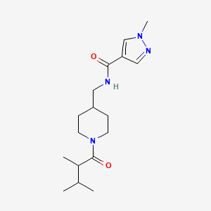 molecular formula C17H28N4O2 B7176225 N-[[1-(2,3-dimethylbutanoyl)piperidin-4-yl]methyl]-1-methylpyrazole-4-carboxamide 