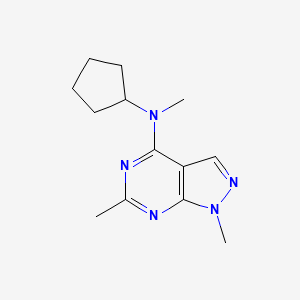 molecular formula C13H19N5 B7176248 N-cyclopentyl-N,1,6-trimethylpyrazolo[3,4-d]pyrimidin-4-amine 