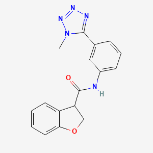 molecular formula C17H15N5O2 B7176278 N-[3-(1-methyltetrazol-5-yl)phenyl]-2,3-dihydro-1-benzofuran-3-carboxamide 