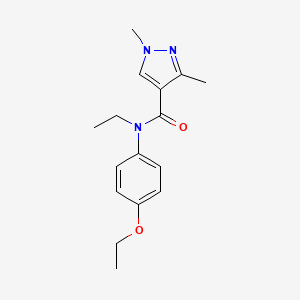 molecular formula C16H21N3O2 B7176315 N-(4-ethoxyphenyl)-N-ethyl-1,3-dimethylpyrazole-4-carboxamide 