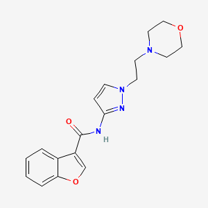 molecular formula C18H20N4O3 B7176364 N-[1-(2-morpholin-4-ylethyl)pyrazol-3-yl]-1-benzofuran-3-carboxamide 