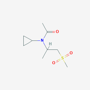 molecular formula C9H17NO3S B7176398 N-cyclopropyl-N-(1-methylsulfonylpropan-2-yl)acetamide 