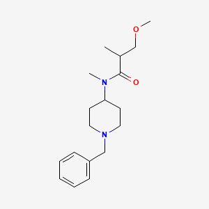 molecular formula C18H28N2O2 B7176424 N-(1-benzylpiperidin-4-yl)-3-methoxy-N,2-dimethylpropanamide 