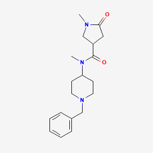 molecular formula C19H27N3O2 B7176458 N-(1-benzylpiperidin-4-yl)-N,1-dimethyl-5-oxopyrrolidine-3-carboxamide 