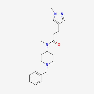 molecular formula C20H28N4O B7176466 N-(1-benzylpiperidin-4-yl)-N-methyl-3-(1-methylpyrazol-4-yl)propanamide 