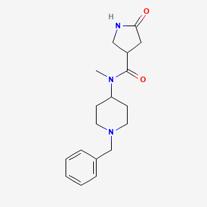 molecular formula C18H25N3O2 B7176481 N-(1-benzylpiperidin-4-yl)-N-methyl-5-oxopyrrolidine-3-carboxamide 