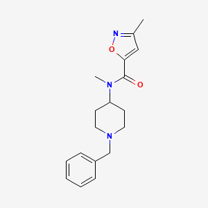 molecular formula C18H23N3O2 B7176492 N-(1-benzylpiperidin-4-yl)-N,3-dimethyl-1,2-oxazole-5-carboxamide 