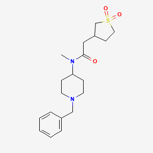 molecular formula C19H28N2O3S B7176496 N-(1-benzylpiperidin-4-yl)-2-(1,1-dioxothiolan-3-yl)-N-methylacetamide 