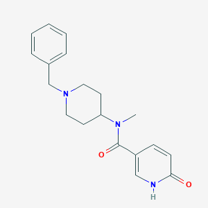 molecular formula C19H23N3O2 B7176504 N-(1-benzylpiperidin-4-yl)-N-methyl-6-oxo-1H-pyridine-3-carboxamide 
