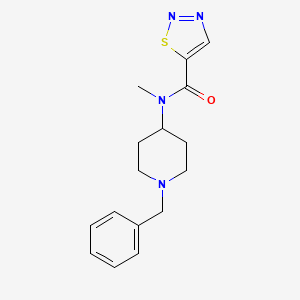 molecular formula C16H20N4OS B7176513 N-(1-benzylpiperidin-4-yl)-N-methylthiadiazole-5-carboxamide 