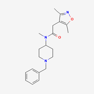 molecular formula C20H27N3O2 B7176527 N-(1-benzylpiperidin-4-yl)-2-(3,5-dimethyl-1,2-oxazol-4-yl)-N-methylacetamide 