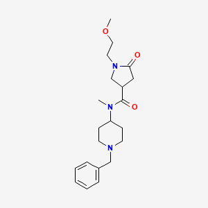 molecular formula C21H31N3O3 B7176528 N-(1-benzylpiperidin-4-yl)-1-(2-methoxyethyl)-N-methyl-5-oxopyrrolidine-3-carboxamide 