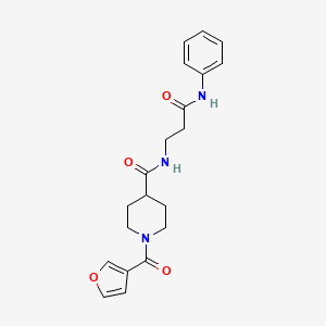 molecular formula C20H23N3O4 B7176540 N-(3-anilino-3-oxopropyl)-1-(furan-3-carbonyl)piperidine-4-carboxamide 
