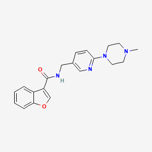 molecular formula C20H22N4O2 B7176567 N-[[6-(4-methylpiperazin-1-yl)pyridin-3-yl]methyl]-1-benzofuran-3-carboxamide 