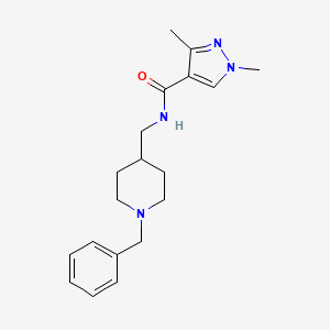 molecular formula C19H26N4O B7176591 N-[(1-benzylpiperidin-4-yl)methyl]-1,3-dimethylpyrazole-4-carboxamide 