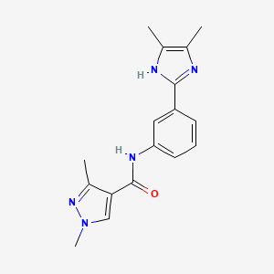 molecular formula C17H19N5O B7176597 N-[3-(4,5-dimethyl-1H-imidazol-2-yl)phenyl]-1,3-dimethylpyrazole-4-carboxamide 