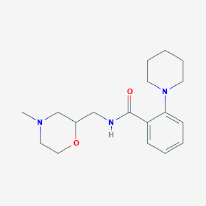 molecular formula C18H27N3O2 B7176603 N-[(4-methylmorpholin-2-yl)methyl]-2-piperidin-1-ylbenzamide 