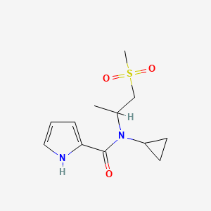 molecular formula C12H18N2O3S B7176648 N-cyclopropyl-N-(1-methylsulfonylpropan-2-yl)-1H-pyrrole-2-carboxamide 