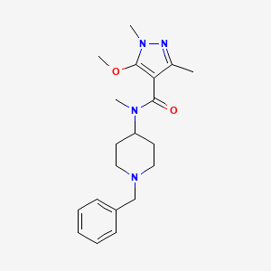molecular formula C20H28N4O2 B7176654 N-(1-benzylpiperidin-4-yl)-5-methoxy-N,1,3-trimethylpyrazole-4-carboxamide 