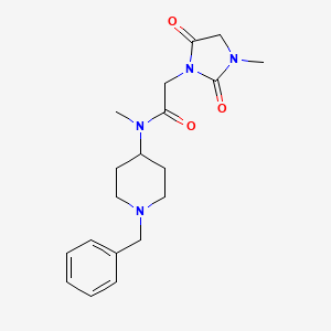 molecular formula C19H26N4O3 B7176670 N-(1-benzylpiperidin-4-yl)-N-methyl-2-(3-methyl-2,5-dioxoimidazolidin-1-yl)acetamide 
