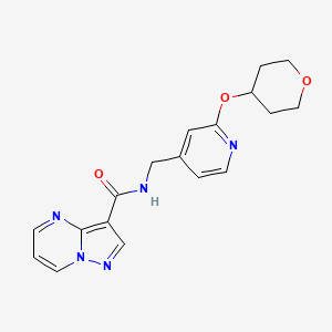 molecular formula C18H19N5O3 B7176685 N-[[2-(oxan-4-yloxy)pyridin-4-yl]methyl]pyrazolo[1,5-a]pyrimidine-3-carboxamide 