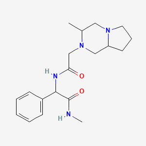 molecular formula C19H28N4O2 B7176719 N-methyl-2-[[2-(3-methyl-3,4,6,7,8,8a-hexahydro-1H-pyrrolo[1,2-a]pyrazin-2-yl)acetyl]amino]-2-phenylacetamide 