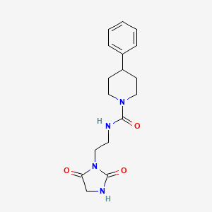 molecular formula C17H22N4O3 B7176725 N-[2-(2,5-dioxoimidazolidin-1-yl)ethyl]-4-phenylpiperidine-1-carboxamide 