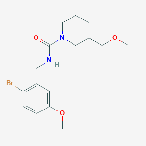 molecular formula C16H23BrN2O3 B7176765 N-[(2-bromo-5-methoxyphenyl)methyl]-3-(methoxymethyl)piperidine-1-carboxamide 