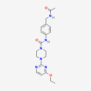 molecular formula C20H26N6O3 B7176771 N-[4-(acetamidomethyl)phenyl]-4-(4-ethoxypyrimidin-2-yl)piperazine-1-carboxamide 