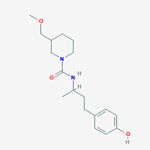 molecular formula C18H28N2O3 B7176774 N-[4-(4-hydroxyphenyl)butan-2-yl]-3-(methoxymethyl)piperidine-1-carboxamide 