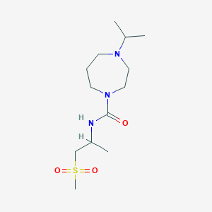 molecular formula C13H27N3O3S B7176784 N-(1-methylsulfonylpropan-2-yl)-4-propan-2-yl-1,4-diazepane-1-carboxamide 