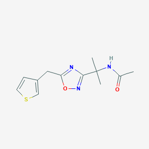 molecular formula C12H15N3O2S B7176864 N-[2-[5-(thiophen-3-ylmethyl)-1,2,4-oxadiazol-3-yl]propan-2-yl]acetamide 