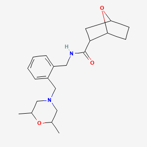 molecular formula C21H30N2O3 B7176879 N-[[2-[(2,6-dimethylmorpholin-4-yl)methyl]phenyl]methyl]-7-oxabicyclo[2.2.1]heptane-2-carboxamide 