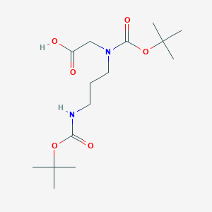 molecular formula C15H28N2O6 B071769 N-叔丁氧羰基-N-[3-(叔丁氧羰基氨基)丙基]甘氨酸 CAS No. 192124-66-6