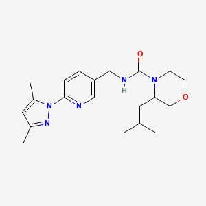 molecular formula C20H29N5O2 B7176993 N-[[6-(3,5-dimethylpyrazol-1-yl)pyridin-3-yl]methyl]-3-(2-methylpropyl)morpholine-4-carboxamide 