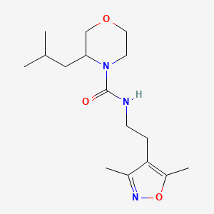 molecular formula C16H27N3O3 B7176995 N-[2-(3,5-dimethyl-1,2-oxazol-4-yl)ethyl]-3-(2-methylpropyl)morpholine-4-carboxamide 